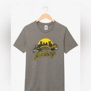 Pittsburgh Skyline Delta Pro Weight Gray T-shirt Large Incline Gateway Clipper